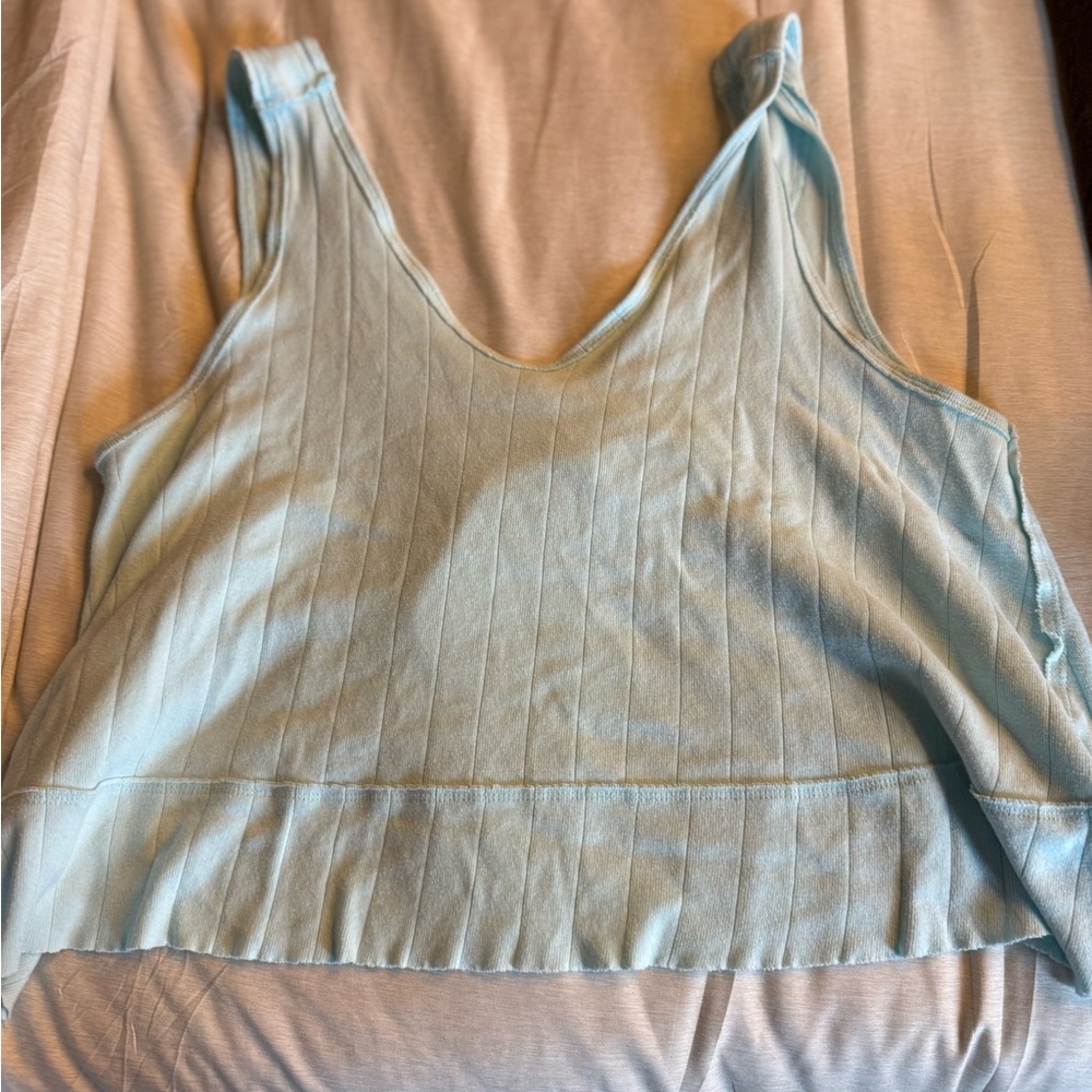Free People Sky Blue Ribbed Tank